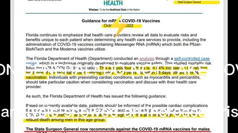 FLORIDA STATE SURGEON GENERAL: DO NOT TAKE COVID-19 mRNA VACCINES!