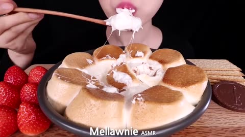 ASMR MUKBANG｜NUTELLA S'MORES DIP, STRAWBERRY, CHOCOLATE 누텔라 스모어딥, 딸기, 초콜릿, 마시멜로 EATING SOUNDS 먹방
