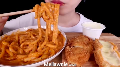 "Sizzling Sensations: Cheesy Carbo Fire Noodles, Udon, and Cheese Pork Cutlet"