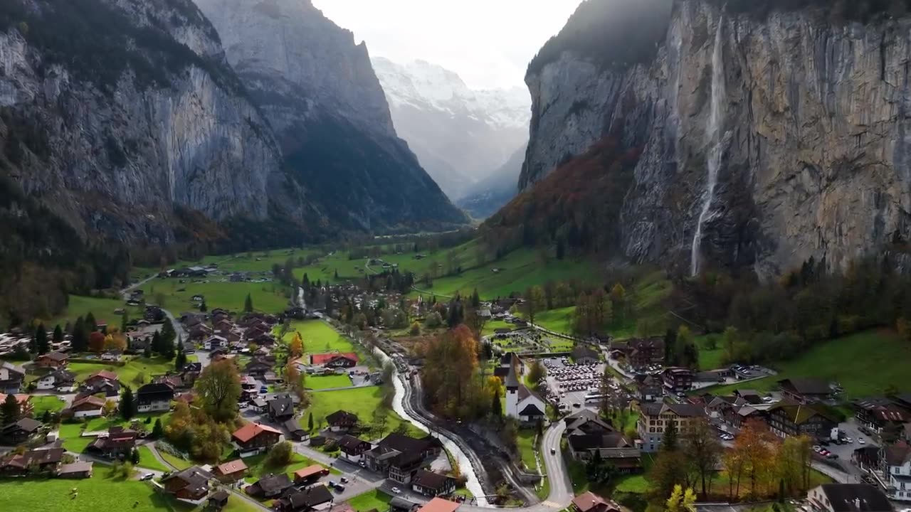 Europe Scenic Relaxation Film With Calming Music - 4K - Behind Woods