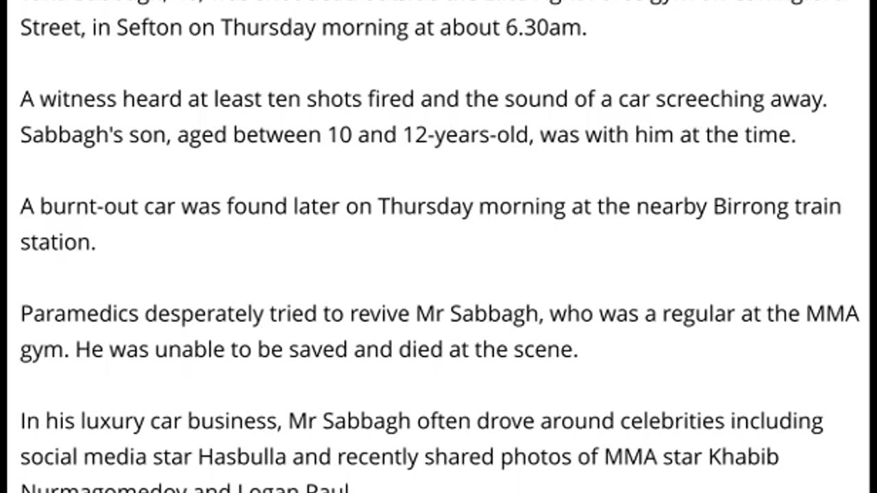 Sydney Luxury Car Dealer Taha Sabbagh Shot Dead In Drive-by Execution Outside An MMA Gym