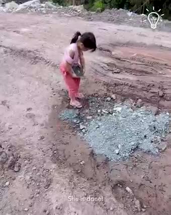 Little girl makes the road safer to drive in!