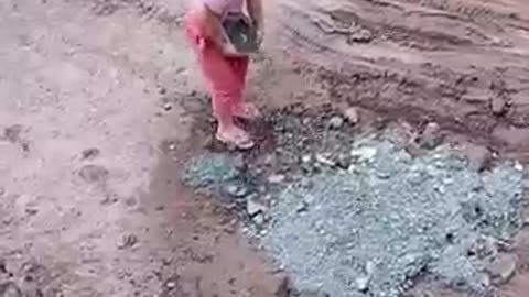 Little girl makes the road safer to drive in!