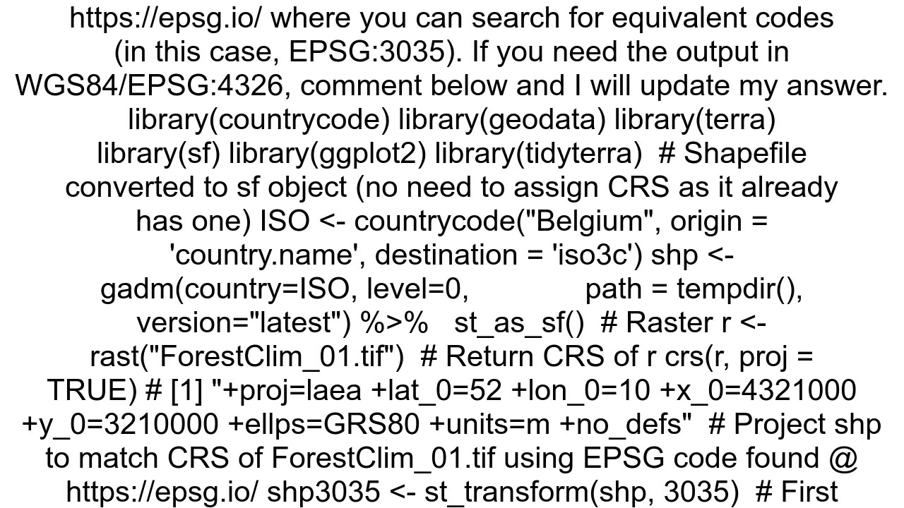 Crop raster with shapefile that has different projections