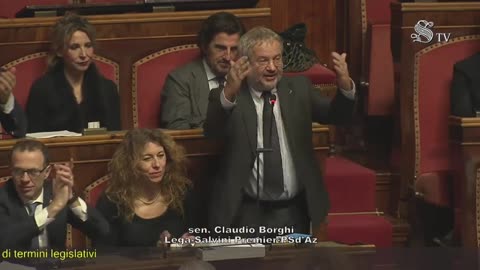 🔴 Sen. Claudio Borghi, in Aula, per dichiarazione di voto della Lega sul decreto proroga termini.