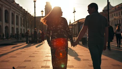 Couple walking hand in hand