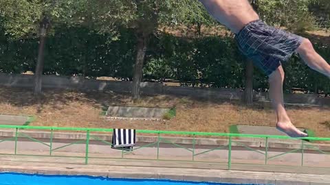 Ziplining into Pool Fail