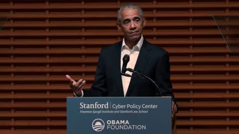 bama addresses disinformation in speech at Stanford