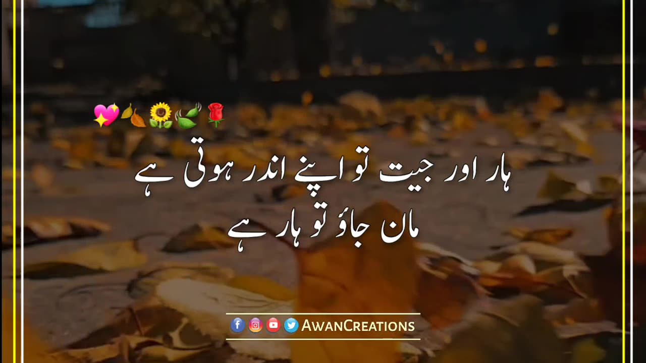 Haar Aur Jeet | Urdu Post | Status Video | Awan Creations