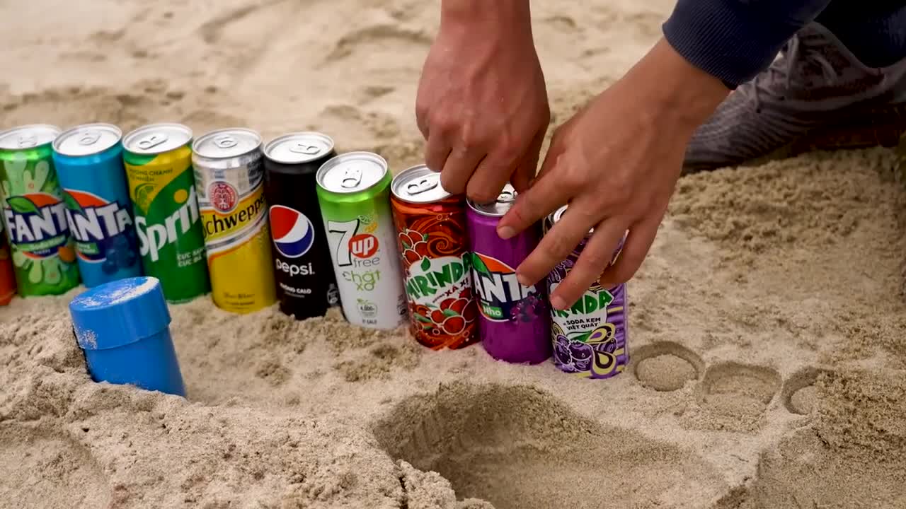 Big Underground Volcanic Eruption from Coca-Cola, Mtn Dew, Monster, Fanta, 7up, Mirinda and Mentos6