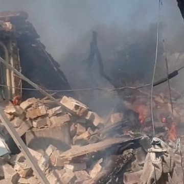 Destroyed Ukrainian positions after a Russian airstrike.