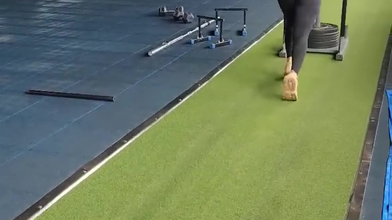 Hard cardio Exercise in gym .