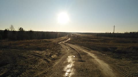 European taiga frost and sun no snow