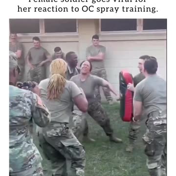 Female soldier goes Viral For her reaction to OC spray training
