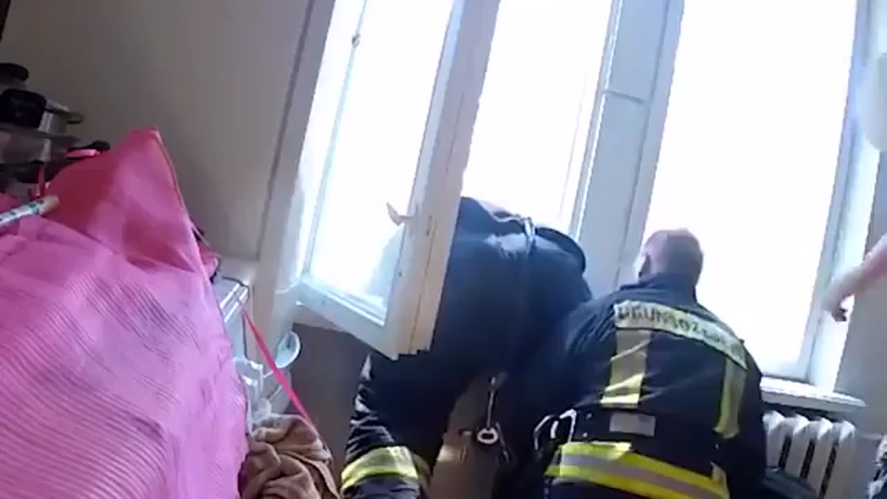 Fireman Catches Jumper Out The Air