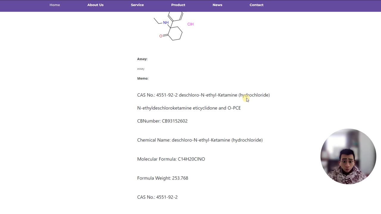 cas: 4551-92-2 2-Oxo-PCE deschloro-N-ethyl-Ketamine (hydrochloride)