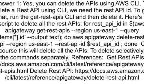 Amazon AWS CLI delete ApiGateway possible