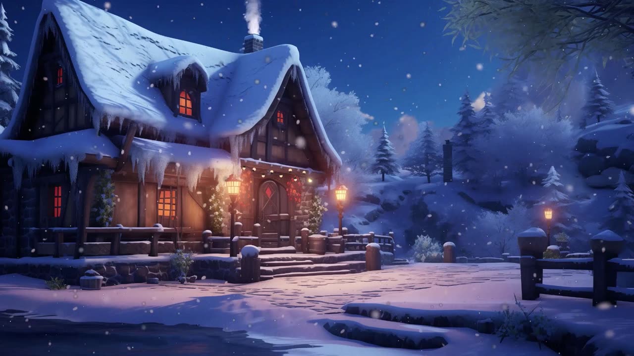 Cozy Cabin in the Forest ❄ Winter Lofi beats ❄ Christmas Lofi snow🎄 Vibes To Chill & relax