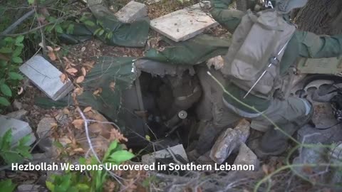 Attached is footage of the Hezbollah rocket launcher and weapons uncovered