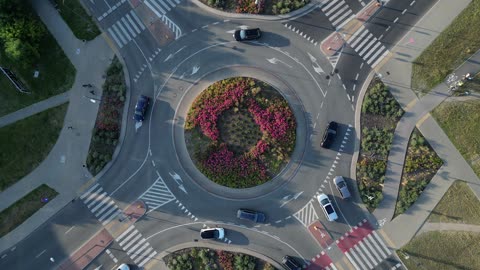 Cars on the roundabout