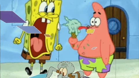 Squidward Is Playing With Tiles While SpongeBob Freaks Out About Patrick Eating Ice Cream 🍦