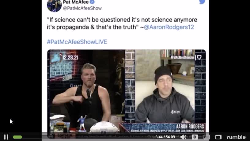 Aaron Rodgers speaks TRUTH about the NFL's secret use of Ivermectin - Pat McAfee Show