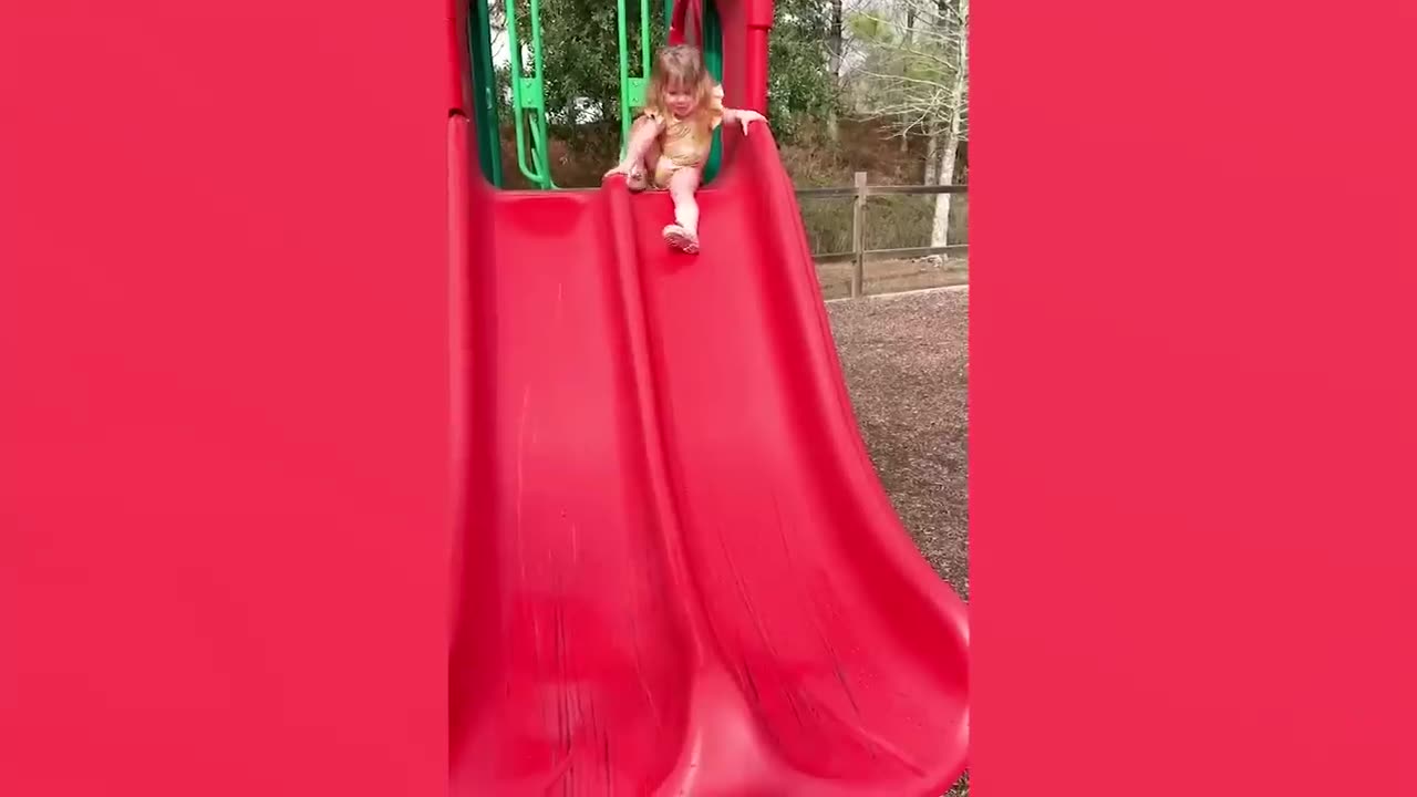 Funny Babies Playing Slide Fails