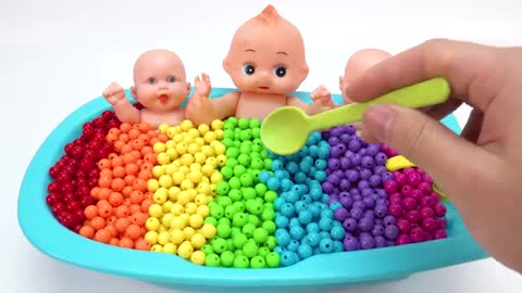 Satisfying Video l Mixing Candy with Making Rainbow Bathtub Cutting ASMR