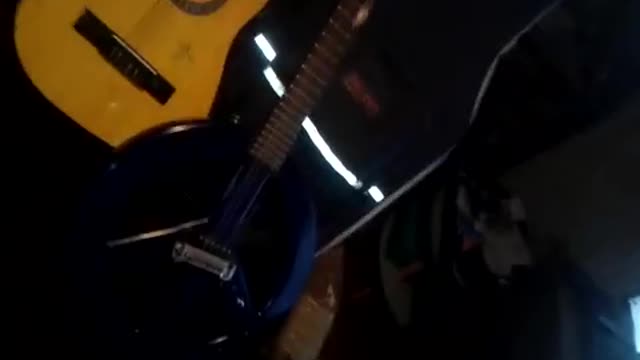 Electric guitar and an acoustic guitar recorded and used as music for this video.