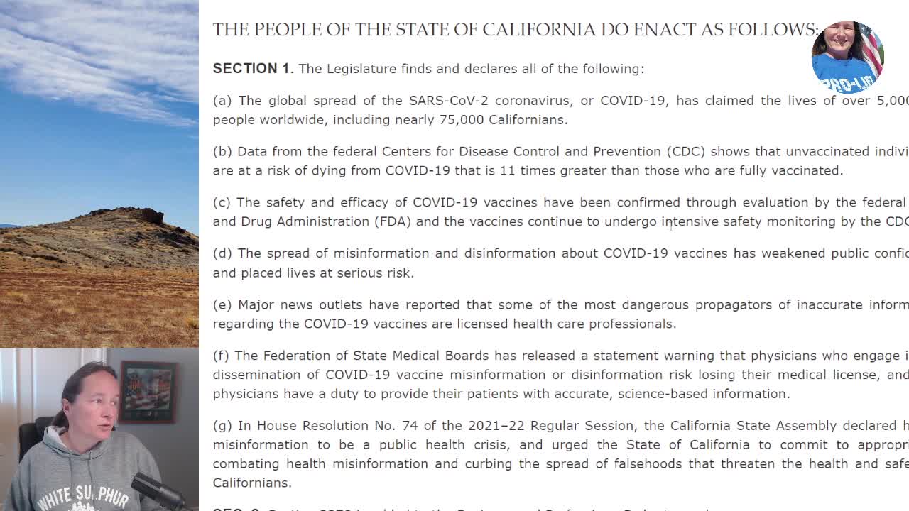 California Crazy: Bill AB2098 will Stifle Medical Debate Under Threat of Revoking License!