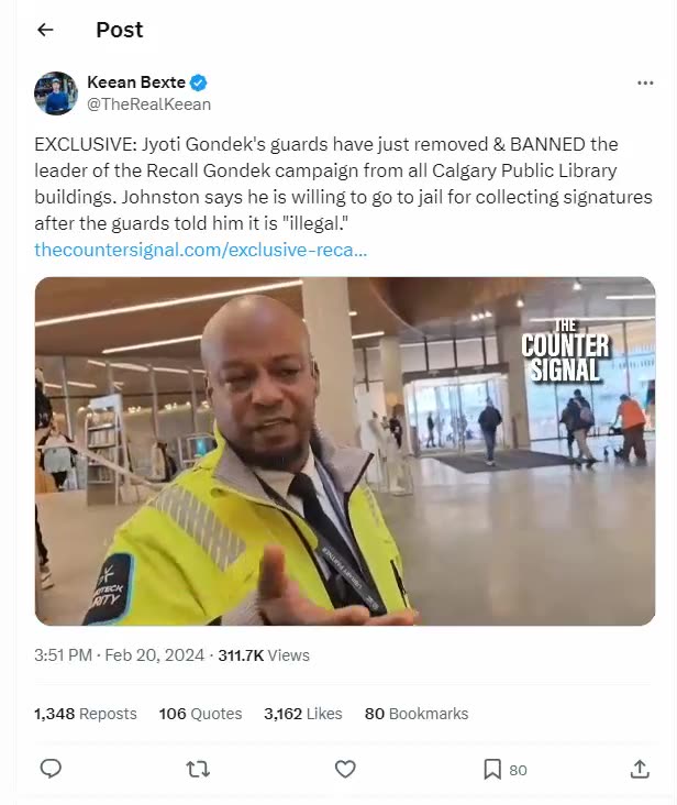 Gondek Recall Petitioners Banned from Calgary's Libraries