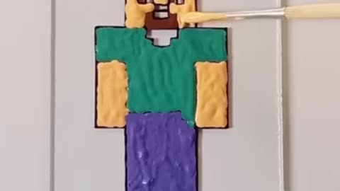 Minecraft character steve glass painting #shorts #trending