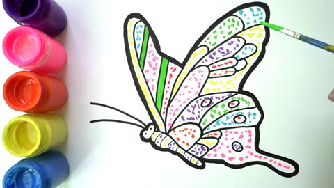 Drawing Butterfly Water Color, How to Color Video Acrylic