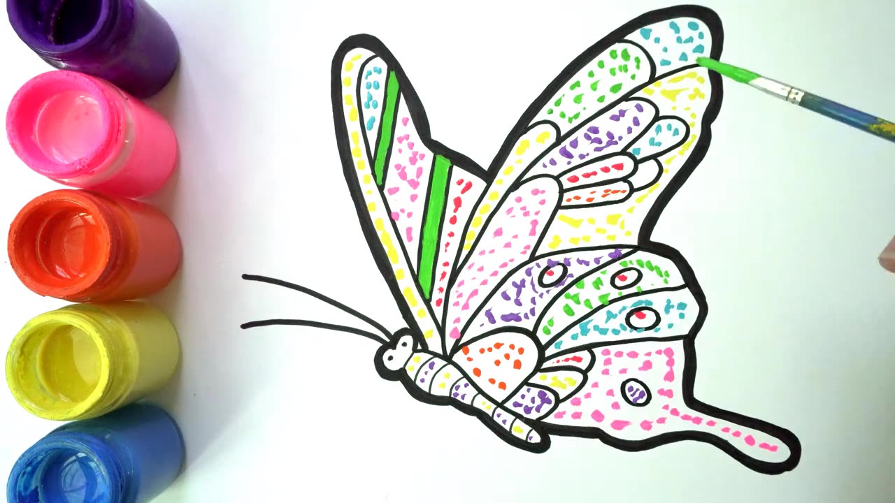 Drawing Butterfly Water Color, How to Color Video Acrylic