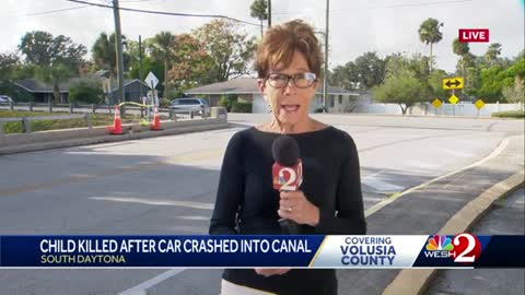 125_8-year-old boy dead after car crashes into Volusia County canal; Sister in critical condition