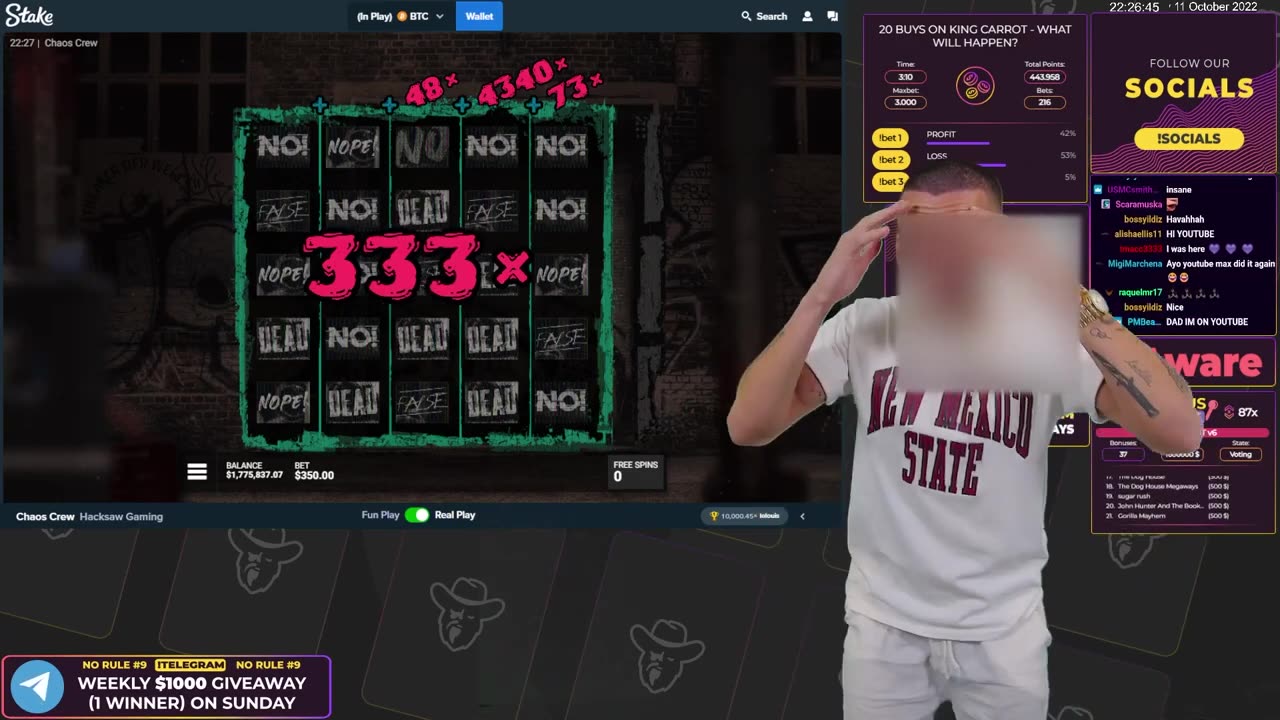 WE GOT THE BEST CHAOS CREW X20 MULTIPLIER EVER AND IT PAID HUGE!!