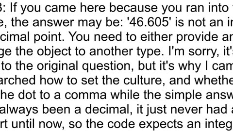 JsonConvert throws a 39not a valid integer39 exception when deserializing to a double