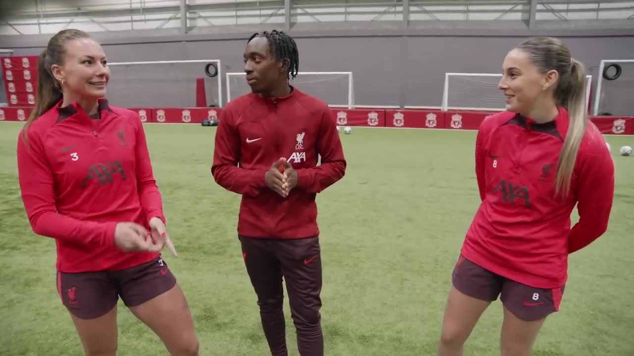 LFC Women take on AXA's Insurance Challenge _ Reds protect precious items, with Manny