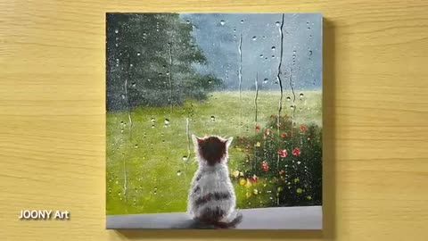 Rainy Day Painting / Acrylic Painting for Beginners