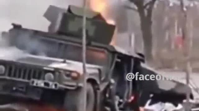 Ukrainian Humvee destroyed