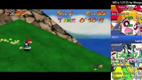 Super Mario 64 100% 120star Speedrun no reset #7