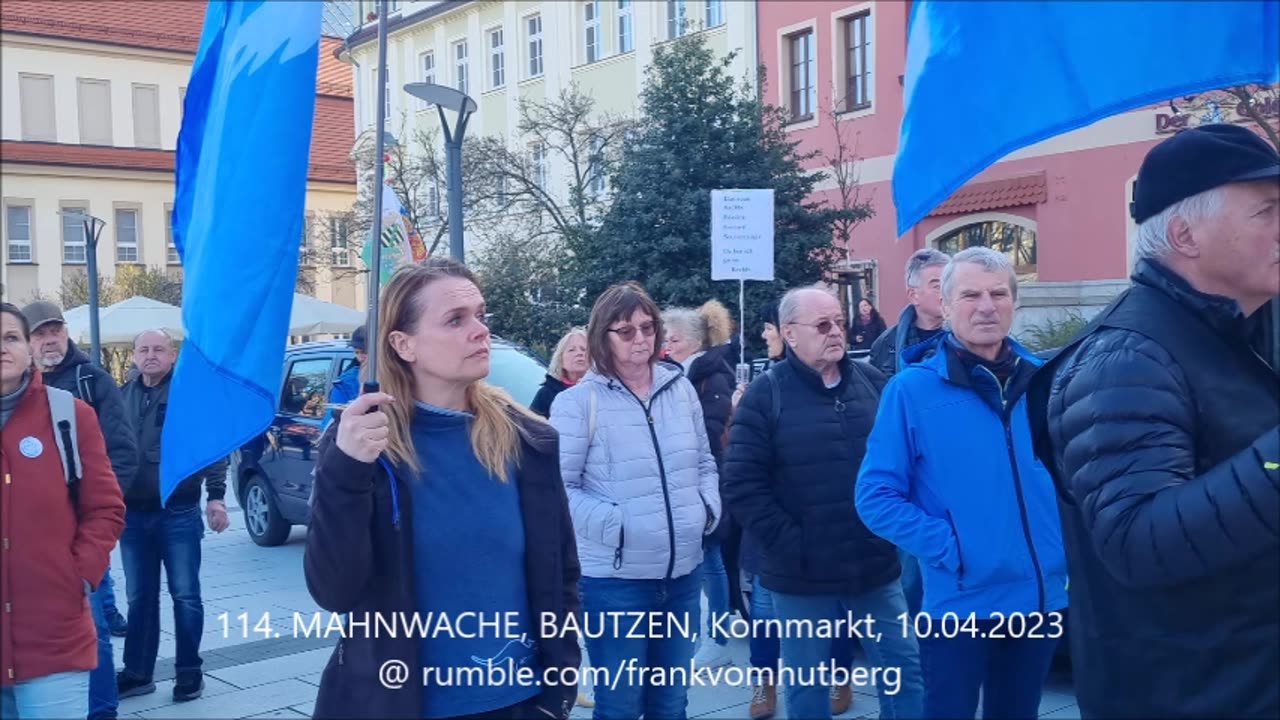 Eröffnung EDGAR, Andacht KATRIN, Werbung VEIT - BAUTZEN, Kornmarkt, 10 04 2023, 114. MAHNWACHE