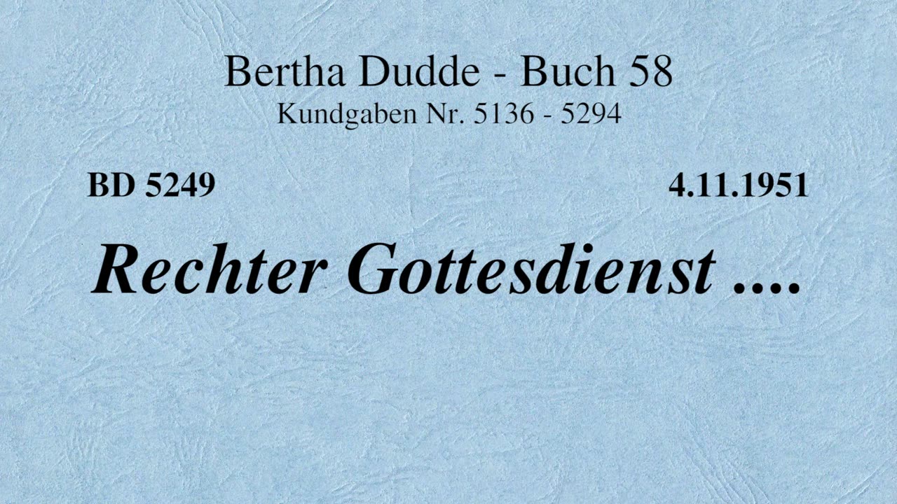 BD 5249 - RECHTER GOTTESDIENST ....