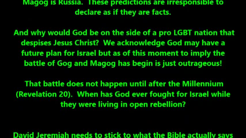 Russia about to invade Israel Gog & Magog is here David Jeremiah echo's Pat Robertson prediction