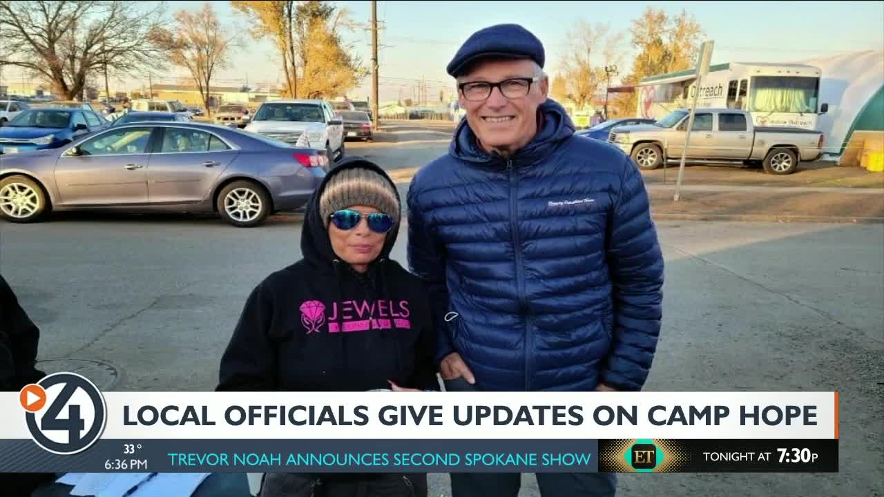 Spokane city and county officials give updates on Camp Hope