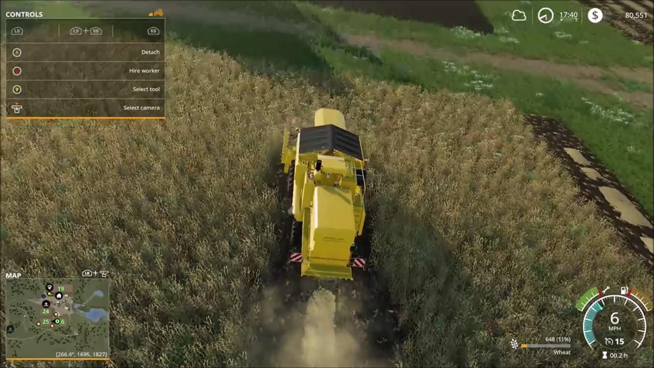 Harvesting Wheat on Farming Simulator 19