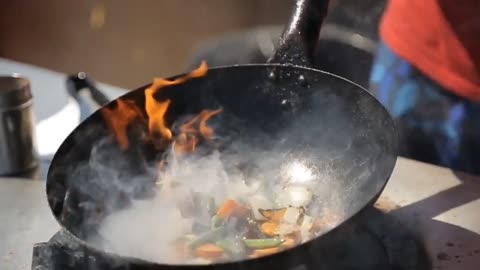 Fry pan cooking