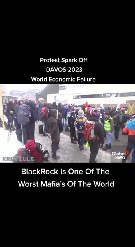 Protesters at a demonstration in Davos