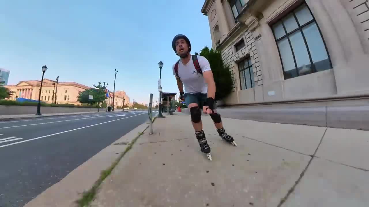 Speeding Through the City - Inline Skating Urban Flow Skate-9