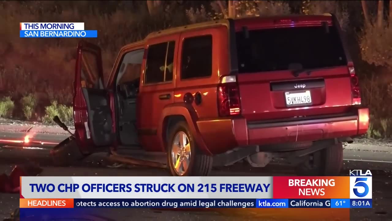 2 CHP officers struck on 215 Freeway | News On Fire |